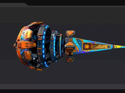 DRAKX - ALIEN Freighter DK5 Low-poly 3D model