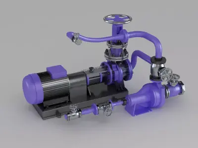 Engine motor Air Pump Valve industrial machinery lathe 3D model