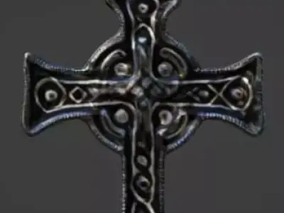 Gothic Cross Pendant Low-poly 3D model