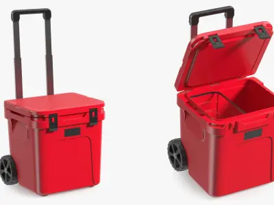 Outdoor Wheeled Ice Chest Red 3D model