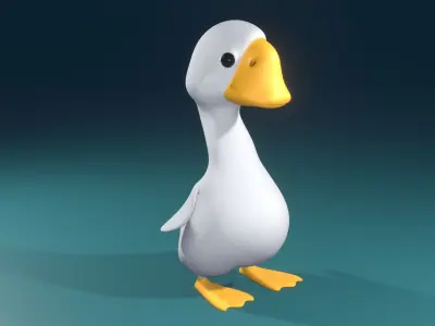 Mr Duck Game Ready Low-poly 3D model