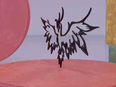 Phoenix - Immortal bird 04 Low-poly 3D model