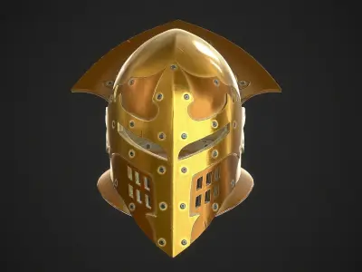 Knight Helmet 07 Low-poly 3D model