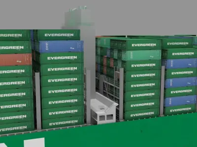 Ever ace container ship lowpoly 3D model