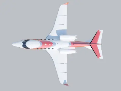 Learjet 60X Airplane Aircraft Commercial business Jet  3D model