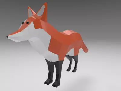 Low poly fox 3d Model Low-poly 3D model