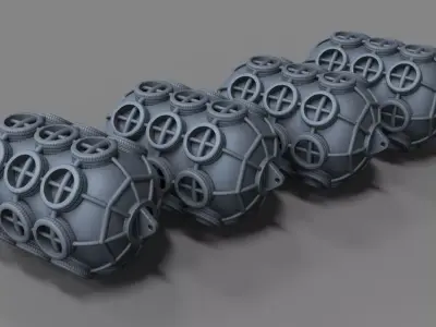 Fender A set of four metal tanks 3D print model
