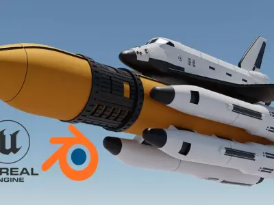 Space Shuttle 3D model Low-poly 3D model purchase