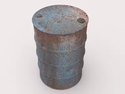 Old Industrial Barrel 01 3D model
