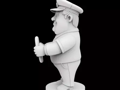 Bus Driver Cartoon Character 3D Printable Model 3D print model