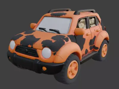 Chibi Stylized Lava SUV Scout Low-poly 3D model