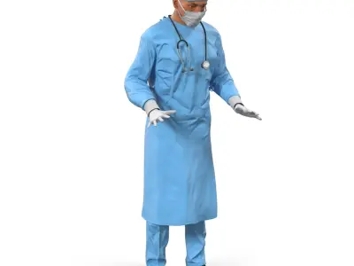 Male Surgeon Mediterranean Rigged for Cinema 4D 