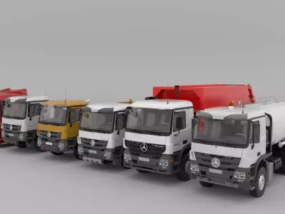 MercedesBenz-Actros All series Set 01 Low-poly 3D model