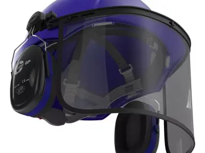 Safety Helmet 2 Blue 3D model