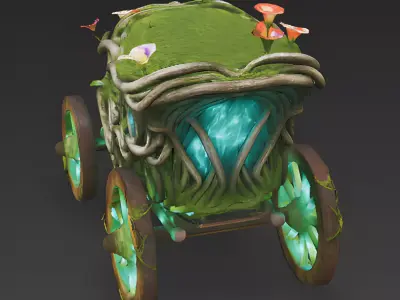 Nature Grace Living Elven Carriage 3D Model Low-poly 3D model