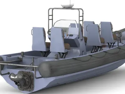 Rigid Hull Inflatable Boat RHIB 3D model