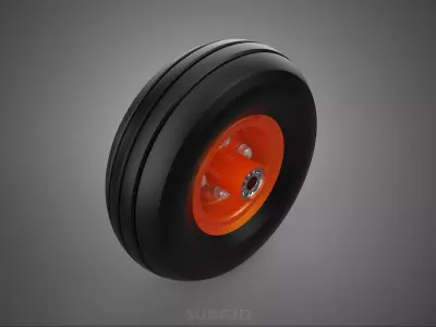 STANDARD WHEEL TIRE RIM AXLE HUB CART TROLLEY BARROW BEARING KIT 3D model
