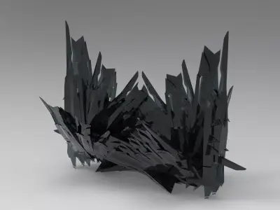 Cyberpunk glass shard structure 2 3D model