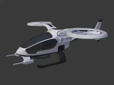 Futuristic Fantasy Helicopter Low-poly 3D model
