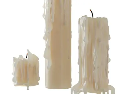  Three melted candles 