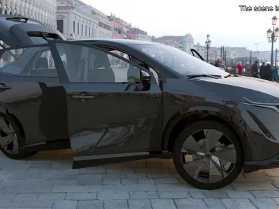 Modern Electric SUV Black Rigged for Maya 3D model