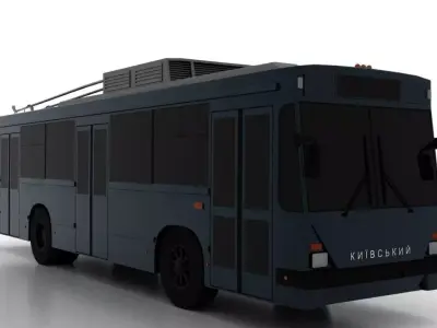 Trolleybus Kiyv-12-04 Low Low-poly 3D model