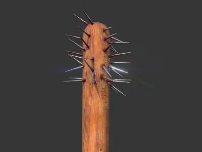 Low Poly Baseball with nails Low-poly 3D model