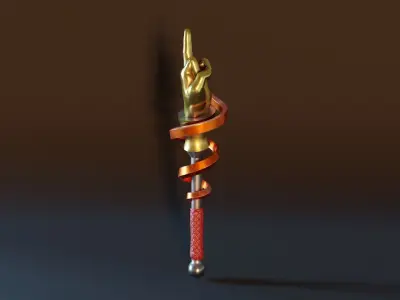 Middle finger Mace lowpoly Low-poly 3D model
