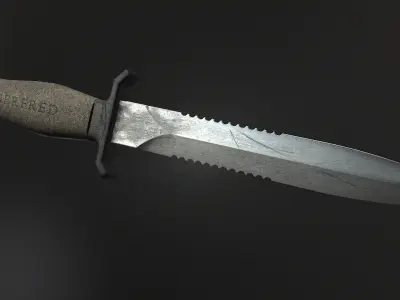 Knife Gerfred Low-poly 3D model