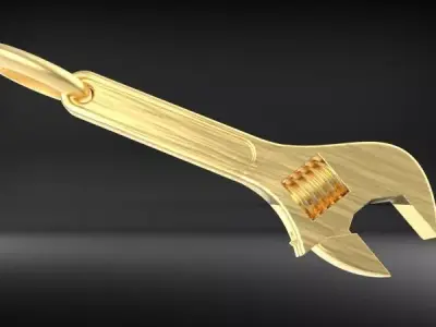 Wrench pendant silver gold printable jewelry  3D print model