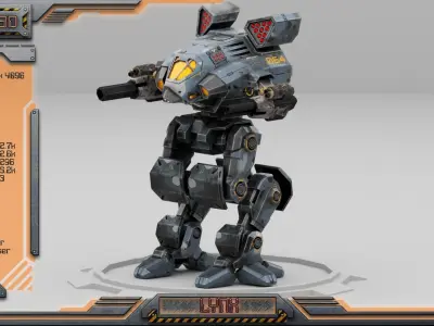 Lynx BattleMech Low-poly 3D model