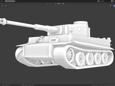 Tiger I Tank Base Mesh Low-poly 3D model