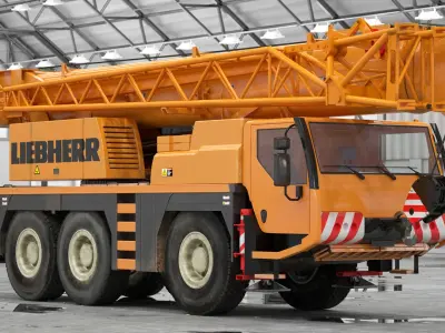 Liebherr Mobile Crane Rigged 3D model