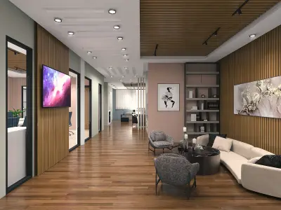 Office Space Interior 3D model