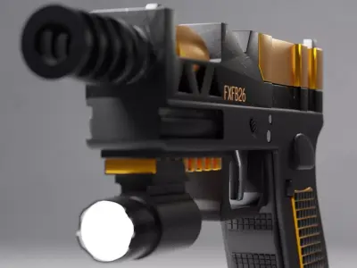 G74 Handgun 3D Model High Poly Free 3D model