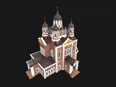 Cathedral Alexander Nevsky  Low-poly 3D model