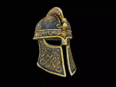 gladiator gold helmet 3D model