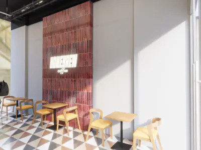 Small Modern Coffee Shop Interior  3ds Max  V Ray Scene 3D model
