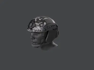 Helmet camouflage vest Low-poly 3D model