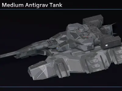 Scifi Pitbull Medium Antigrav Tank Low-poly 3D model