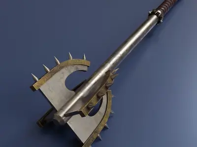 Set of five maces Low-poly 3D model