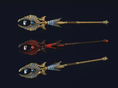 Staff of Horus Low-poly 3D model