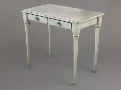 Vintage white table 3D model