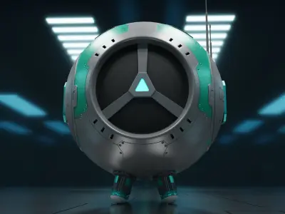 PR-02MV futuristic space ball Low-poly 3D model