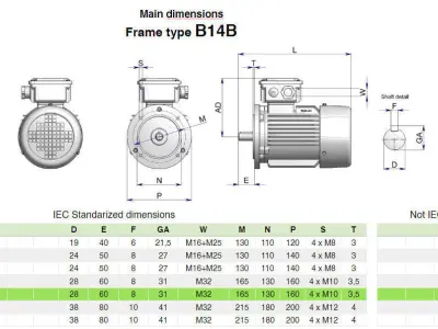 112M B14b IEC electric motor - 3D CAD model 3D model