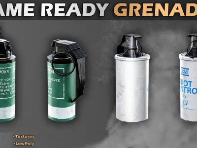 8 GameReady Grenades Vol01 Low-poly 3D model
