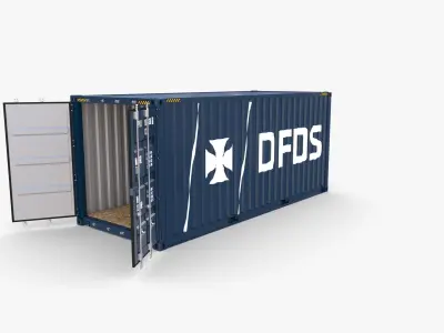 20ft Shipping Container DFDS 3D model