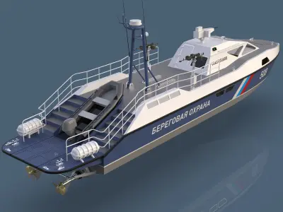 Patrol Boat Low-poly 3D model purchase