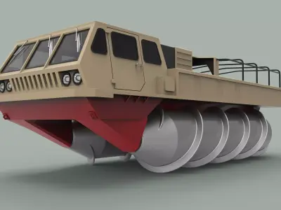 Screw terrain vehicle ZIL-4904 3D model
