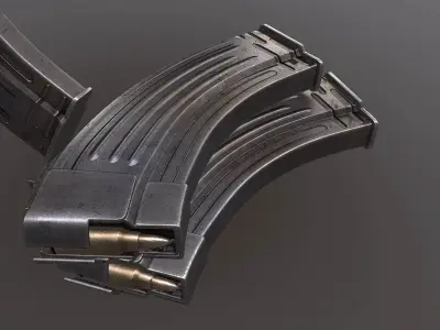 AK rifle Low-poly 3D model